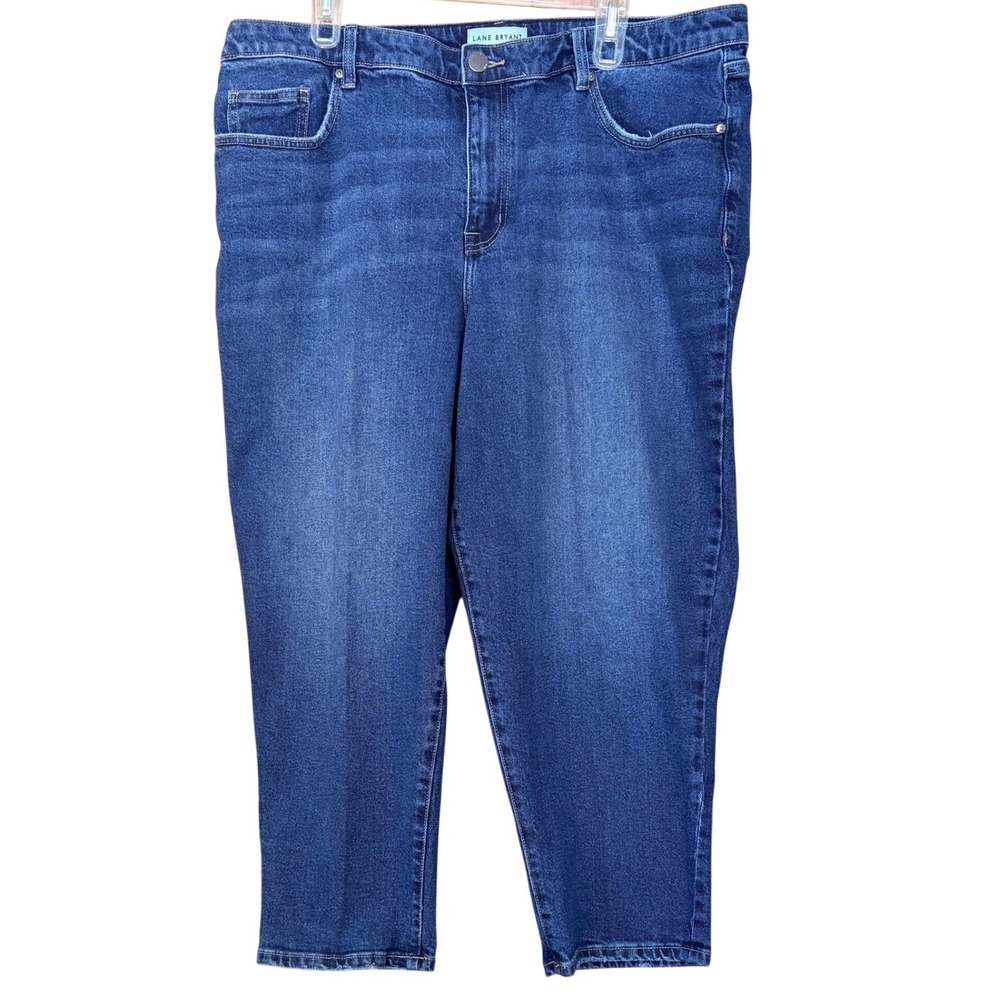 Lane Bryant Womens Size 18 Blue Wash Denim Styling Straight Leg Cropped Jeans